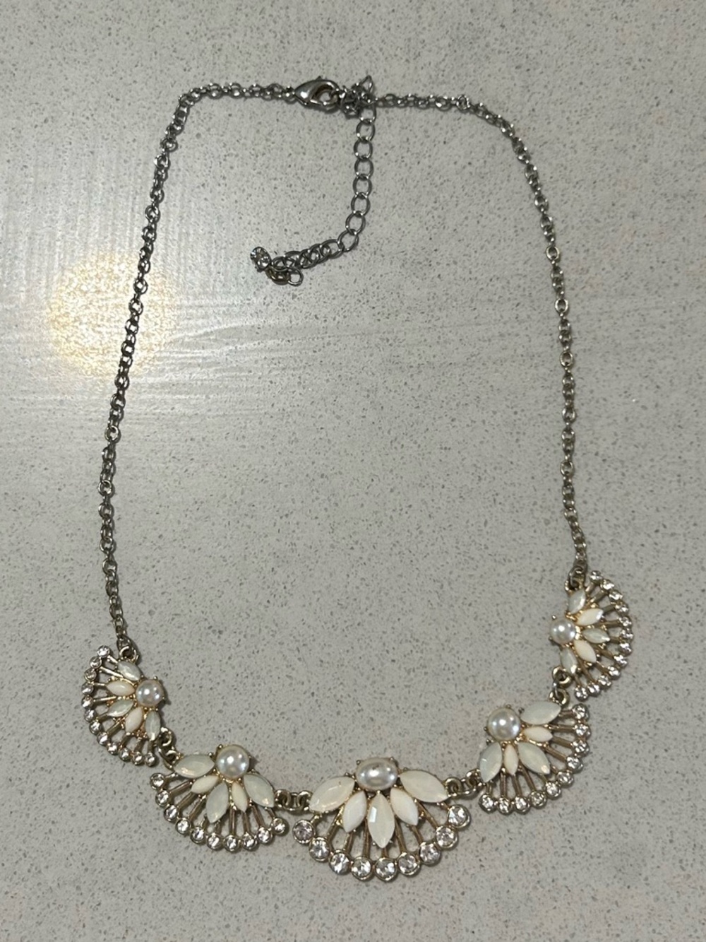 White Pearl Statement Necklace